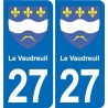 27 Léry blason autocollant plaque stickers ville
