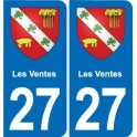27 Léry blason autocollant plaque stickers ville