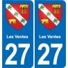 27 Léry blason autocollant plaque stickers ville