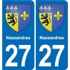 27 Léry blason autocollant plaque stickers ville