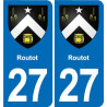 27 Léry blason autocollant plaque stickers ville