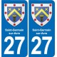 27 Léry blason autocollant plaque stickers ville