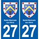 27 Léry blason autocollant plaque stickers ville