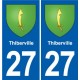 27 Léry blason autocollant plaque stickers ville