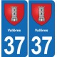 37 Bourgueil blason ville autocollant plaque stickers