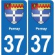 37 Bourgueil blason ville autocollant plaque stickers
