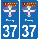 37 Bourgueil blason ville autocollant plaque stickers