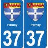 37 Bourgueil blason ville autocollant plaque stickers