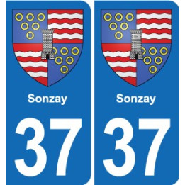 37 Bourgueil blason ville autocollant plaque stickers
