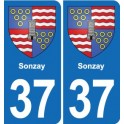 37 Bourgueil blason ville autocollant plaque stickers