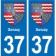37 Bourgueil blason ville autocollant plaque stickers