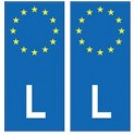 Luxembourg Lëtzebuerg europe sticker plate