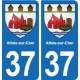 37 Bourgueil blason ville autocollant plaque stickers