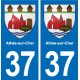 37 Bourgueil blason ville autocollant plaque stickers