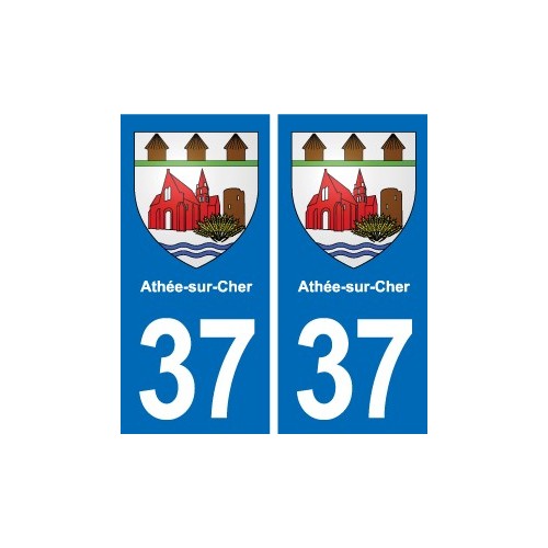 37 Bourgueil blason ville autocollant plaque stickers