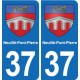 37 Bourgueil blason ville autocollant plaque stickers