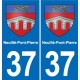 37 Bourgueil blason ville autocollant plaque stickers