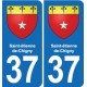 37 Bourgueil blason ville autocollant plaque stickers