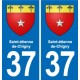 37 Bourgueil blason ville autocollant plaque stickers