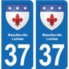37 Bourgueil blason ville autocollant plaque stickers