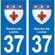 37 Bourgueil blason ville autocollant plaque stickers