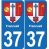 37 Bourgueil blason ville autocollant plaque stickers