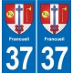 37 Bourgueil blason ville autocollant plaque stickers