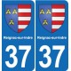 37 Bourgueil blason ville autocollant plaque stickers