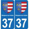 37 Bourgueil blason ville autocollant plaque stickers