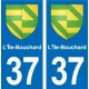 37 Bourgueil blason ville autocollant plaque stickers