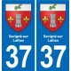 37 Bourgueil blason ville autocollant plaque stickers