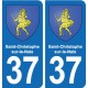 37 Bourgueil blason ville autocollant plaque stickers