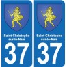 37 Bourgueil blason ville autocollant plaque stickers