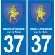 37 Bourgueil blason ville autocollant plaque stickers