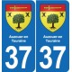 37 Bourgueil blason ville autocollant plaque stickers