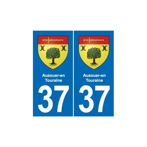 37 Bourgueil blason ville autocollant plaque stickers