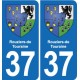 37 Bourgueil blason ville autocollant plaque stickers