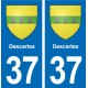 37 Bourgueil blason ville autocollant plaque stickers