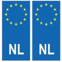 Países bajos países Bajos de europa de la etiqueta engomada de la placa