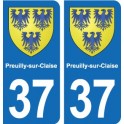 37 Bourgueil blason ville autocollant plaque stickers