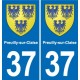 37 Bourgueil blason ville autocollant plaque stickers