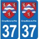 37 Bourgueil blason ville autocollant plaque stickers