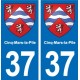 37 Bourgueil blason ville autocollant plaque stickers