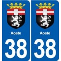 38 Moirans blason ville autocollant plaque stickers