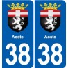 38 Moirans blason ville autocollant plaque stickers