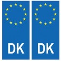 Danemark Danmark europe autocollant plaque