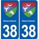 38 Moirans blason ville autocollant plaque stickers