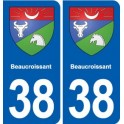 38 Moirans blason ville autocollant plaque stickers