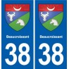 38 Moirans blason ville autocollant plaque stickers