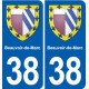 38 Moirans blason ville autocollant plaque stickers